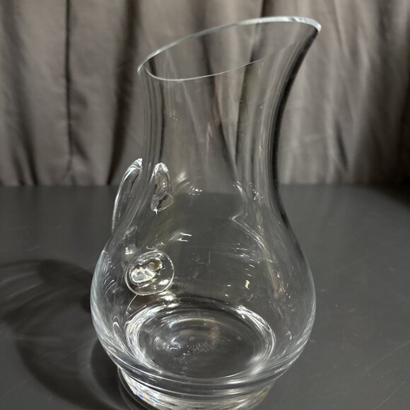 Vintage 1980s LENOX CRYSTAL Clear Glass 6x4 Pitcher TINY LIP CHIP - Picture 12 of 15